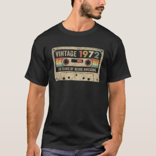 Vintage 1972 Cassette Tape 50Th Birthday 50 Years T-Shirt