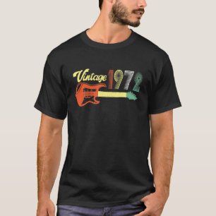 Vintage 1972 Retro 50Th Birthday With Guitar 50 Ye T-Shirt