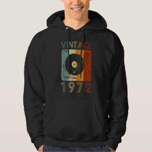 Vintage 1972 Retro Record Player Birthday Boys Gi Hoodie