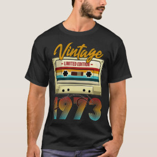 Vintage 1973 49th birthday cassette tape for men w T-Shirt