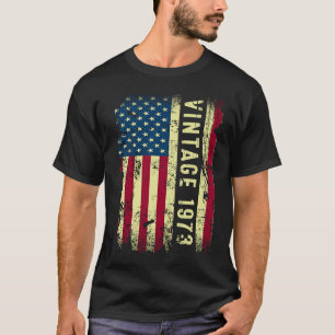 Vintage 1973 American Flag 50 Year Old  50th Birth T-Shirt