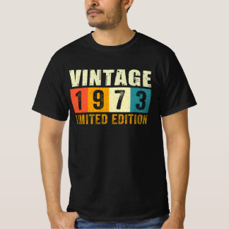Vintage 1973 Birthday – Retro Block Bday Gift T-Shirt