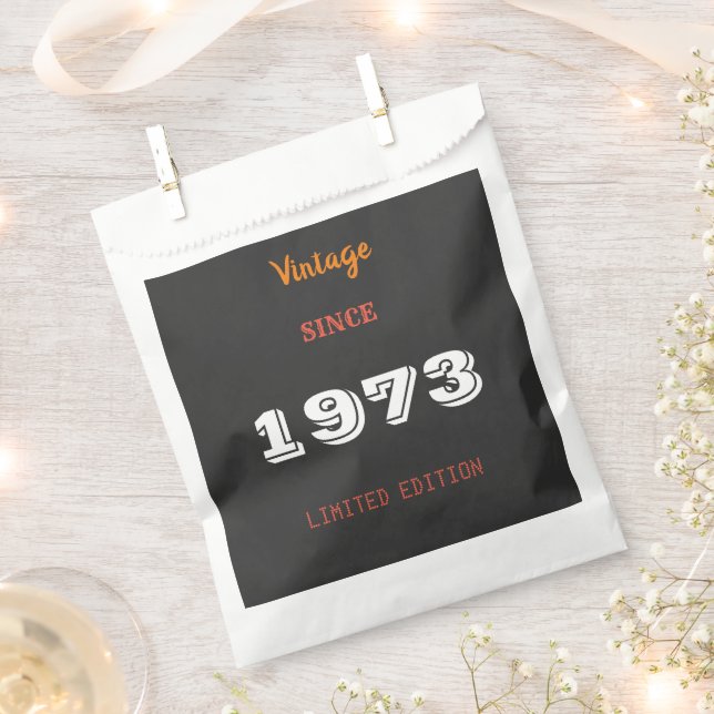 Vintage 1973 Favour Bag – 53rd Birthday Party Gift (Clipped)