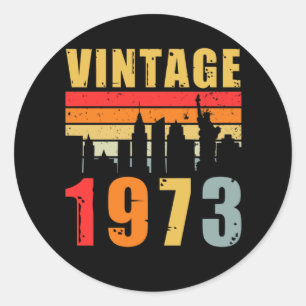Vintage 1973 Made In 1973 Classic Round Sticker