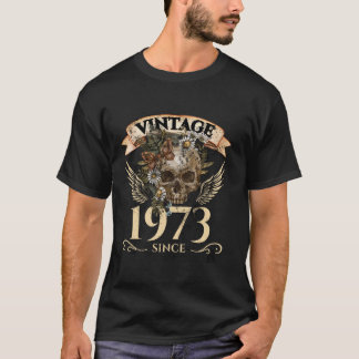 Vintage 1973 Skull 50th Birthday Long Sleeve T Shi T-Shirt