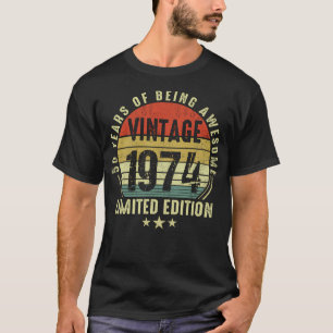 Vintage 1974 50Th Birthday Gift Distressed Design  T-Shirt