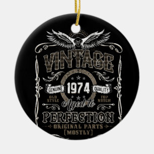 Vintage 1974 Aged To Perfection Ceramic Ornament