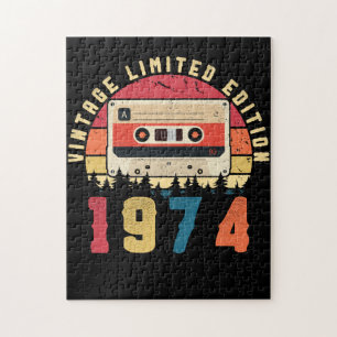 Vintage 1974 Birthday Cassette Tape Jigsaw Puzzle