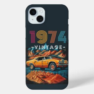 Vintage 1974 cool car  iPhone 15 mini case