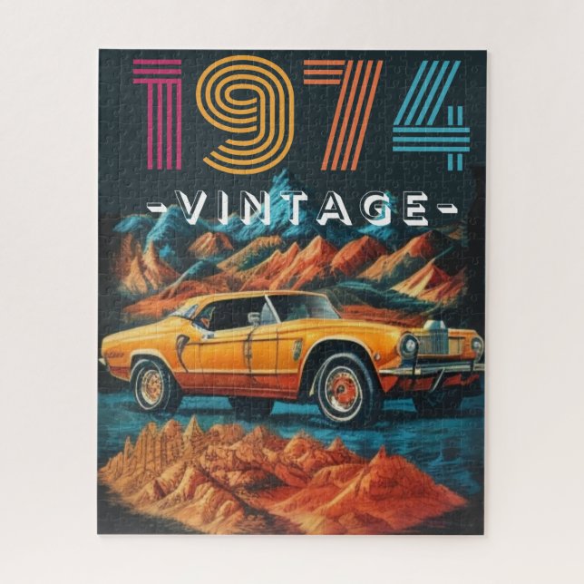 Vintage 1974 cool car jigsaw puzzle (Vertical)