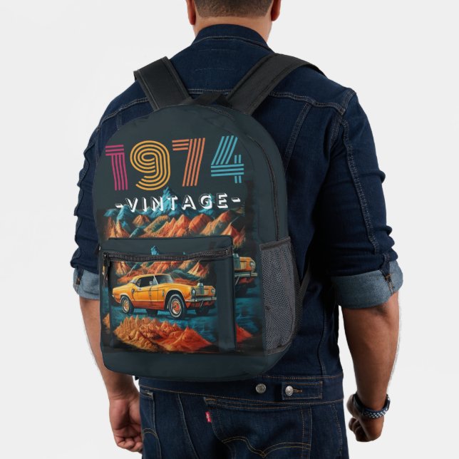 Vintage 1974 cool car  printed backpack (Insitu (Model))