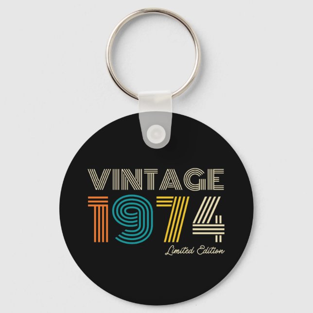 Vintage 1974 Limited Edition 50th Birthday Key Ring (Front)