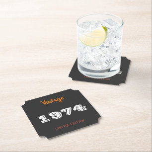 Vintage 1974 Paper Coaster – 52nd Birthday Edition