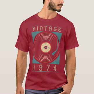 Vintage 1974 Vinyl Retro Turntable Birthday DJ T-Shirt