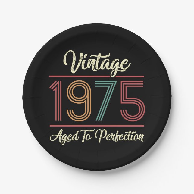 Vintage 1975 50th Birthday Paper Plate (Front)