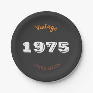 Vintage 1975 – 50th Birthday Party Paper Plates