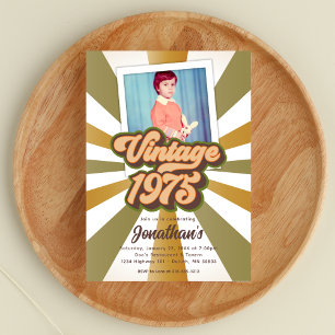 Vintage 1975 50th Birthday Photo  Invitation