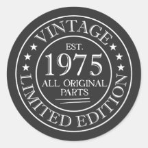 Vintage 1975 Adhesive Sticker