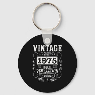 Vintage 1975 Birth Year Birthday Funny Quotes Retr Key Ring