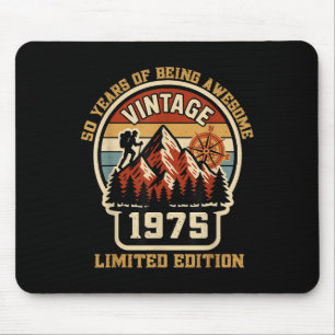 Vintage 1975 Birthday Hiking 50th Limited Edition Mouse Pad