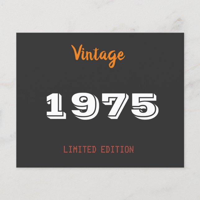 Vintage 1975 Limited Edition 50th Birthday Gift (Front)