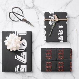 Vintage 1975 limited edition 50th Birthday Gift Wrapping Paper Sheet