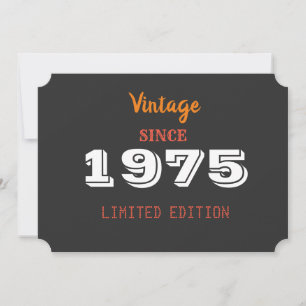 Vintage 1975 Limited Edition 50th Birthday  Invitation
