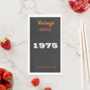 Vintage 1975 Limited Edition 50th Birthday Napkins