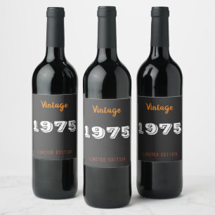 Vintage 1975 Limited Edition Wine Label – 50th 