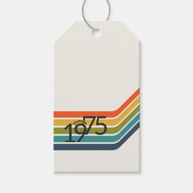 Vintage 1975 Retro Design Gift Tags (Front)
