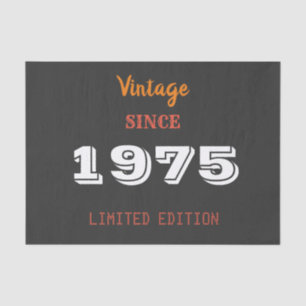 Vintage 1975 year limited edition 50th Birthday  Tissue Paper