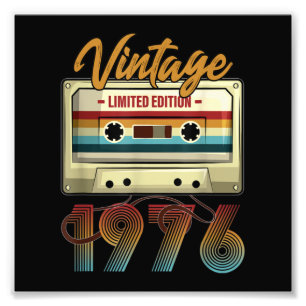 Vintage 1976 45th birthday cassette tape Birthday Photo Print