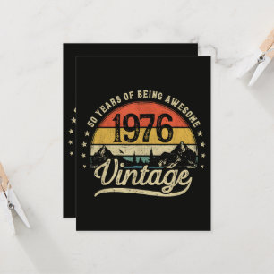Vintage 1976 50 Years Old 50th Birthday Invitation