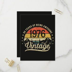 Vintage 1976 50 Years Old 50th Birthday Invitation Postcard