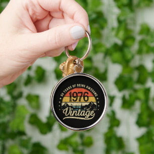 Vintage 1976 50 Years Old 50th Birthday Key Ring