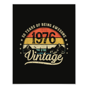 Vintage 1976 50 Years Old 50th Birthday Photo Print