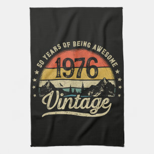 Vintage 1976 50 Years Old 50th Birthday Tea Towel