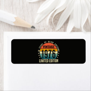 Vintage 1976 50th Birthday Born In 1976 Return Address Label