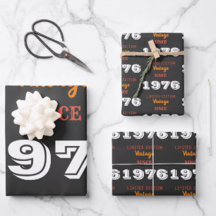 Vintage 1976 50th Birthday Gift Limited Edition Wrapping Paper Sheet