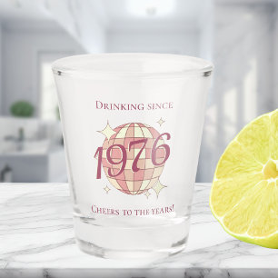 Vintage 1976 50th birthday retro purple shot glass