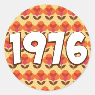 Vintage 1976 classic round sticker