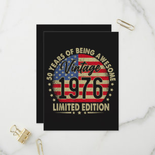 Vintage 1976 Limited Edition 50 Years Old  Invitation Postcard