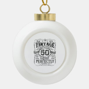 Vintage 1976 Limited Edition Shirt 50 Year Old 50t Ceramic Ball Christmas Ornament