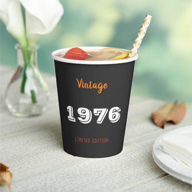 Vintage 1976 Paper Cups – 50th Birthday Party  (Insitu)