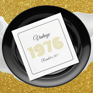 Vintage 1976 Retro Birthday 50th Birthday White Napkin