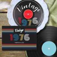 Vintage 1976 Retro Stripe Record 50th Birthday