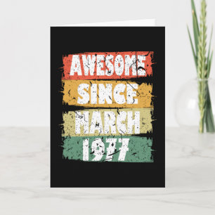 Vintage 1977 Birthday March Gift Card