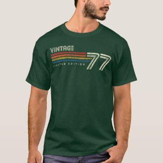 Vintage 1977 Chest Stripe Birthday friend T-Shirt