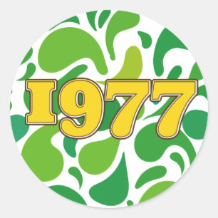 Vintage 1977 classic round sticker