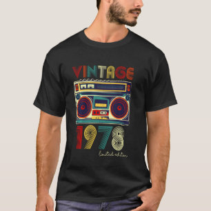 Vintage 1978 Boom Box Music 44th Birthday 44 Year T-Shirt